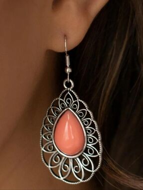 Paparazzi Dream Staycation Orange Earrings NWT